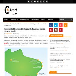 Billet coupe du monde 2014