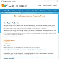 Tips for Commenting on Student Writing