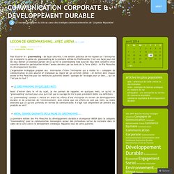 Greenwashing « Communication Corporate & Développement Durable