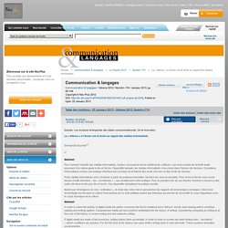 Communication & langages - Résumé - La « lettrure » à l’écran Lire & écrire au regard des médias informatisés