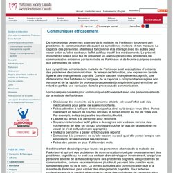 Communiquer efficacement - Sociéte Parkinson Canada