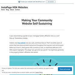 Making Your Community Website Self-Sustaining