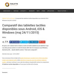 Comparatif de 45 tablettes tactiles disponibles sous Android, Windows, iOS (maj 09/04/2013)