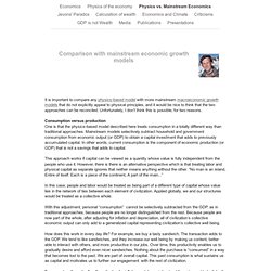 Comparison with mainstream ￼economic growth models