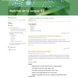 Compétence Maîtrise de la langue française - Maîtrise de la langue 92