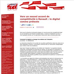Vers un nouvel accord de compétitivité à Renault : le digital comme prétexte - SUD Renault Guyancourt/Aubevoye