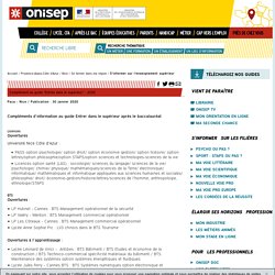 Complément au guide "Entrée dans le supérieur" - 2020