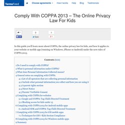 Comply With COPPA 2013 – The Online Privacy Law For Kids - TermsFeed