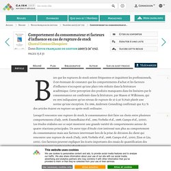 Comportement du consommateur et facteurs d'influence en cas de rupture de stock
