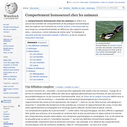 Comportement homosexuel chez les animaux