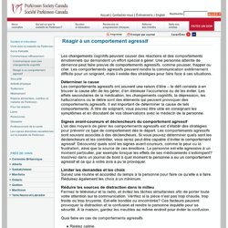 Réagir à un comportement agressif - Sociéte Parkinson Canada
