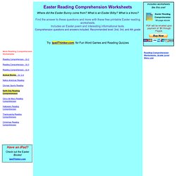 Easter Reading Comprehension Worksheet - free printable worksheet