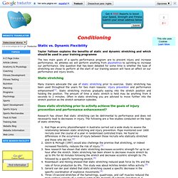 nditioning - Static vs. Dynamic Flexibility