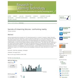 Secrets of mlearning failures: confronting reality