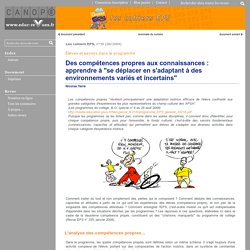 Les cahiers EPS - Des compétences propres aux connaissances : apprendre à "se déplacer en s'adaptant à des environnements variés et incertains"