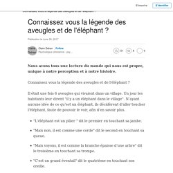 Connaissez vous la légende des aveugles et de l'éléphant ?
