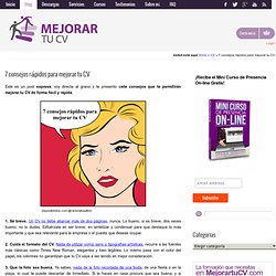 7 consejos rápidos para mejorar tu CV