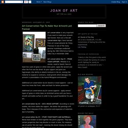Joan of Art: Art Conservation Tips To Make Your Artwork Last Forever