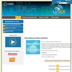 Programa radial de Escuela de Nutrición: Consúltenos sobre nutrición