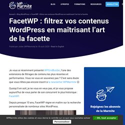 FacetWP : filtrez vos contenus WordPress en maîtrisant l'art de la facette
