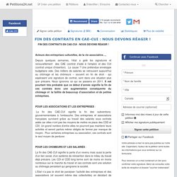 FIN DES CONTRATS EN CAE-CUI : NOUS DEVONS RÉAGIR !