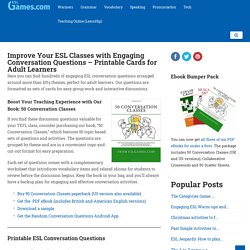 ESL conversation questions - printable cards for adult learners -