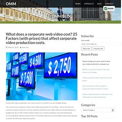 What does a corporate web video cost? 25 Factors (with prices) that affect corporate video production costs.