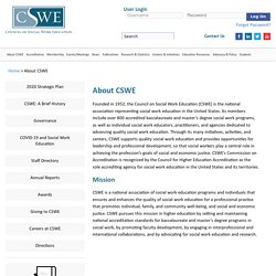 Council on Social Work Education (CSWE) - About CSWE