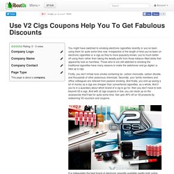 Use V2 Cigs Coupons Help You To Get Fabulous Discounts