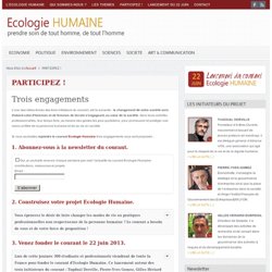 Entrez dans le courant de l'Ecologie Humaine