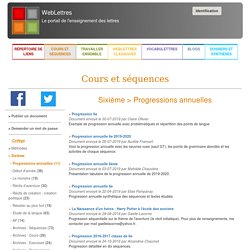 Progression annuelle 6e