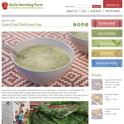 Cream of Swiss Chard Gruyere Soup - Early Morning Farm
