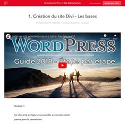 1. Création du site Divi – Les bases