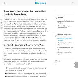 Créer une vidéo à partir de PowerPoint