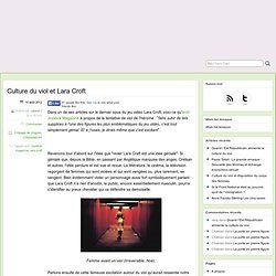 Culture du viol et Lara Croft