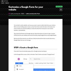 Customize a Google Form for your website by Ladies Learning Code on CodePen