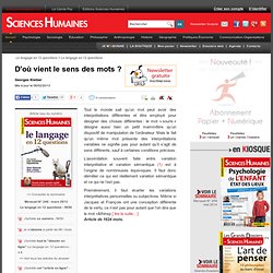 D'où vient le sens des mots ?