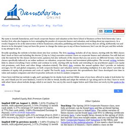 Damodaran On-line Home Page