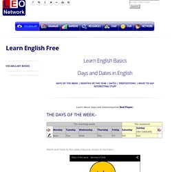 Days and Dates in English - Learn English Basics