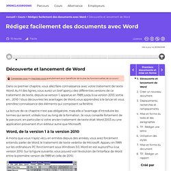 Découverte et lancement de Word - Rédigez facilement des documents avec Word