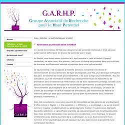 Définition - le Haut Potentiel selon le GARHP