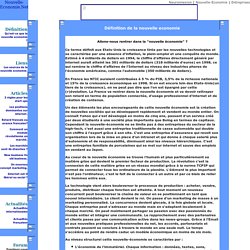 Définition Nouvelle Economie, Technologie, Emploi, Entreprise, Internet et Croissance Economique