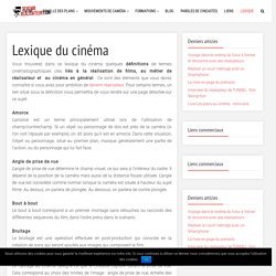 Lexique du cinéma. Les définitions du vocabulaire du cinéma