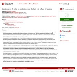 Los derechos de autor en las bellas artes. El plagio y la cultura de la copia