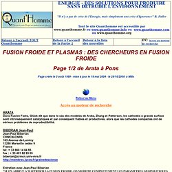 DES CHERCHEURS EN FUSION FROIDE 1/2