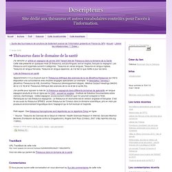 Thésaurus dans le domaine de la santé