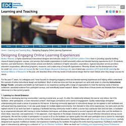 Designing Engaging Online Learning Experiences