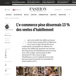 L’e-commerce pèse désormais 13 % des ventes d’habillement - Actualité : business (#991214)