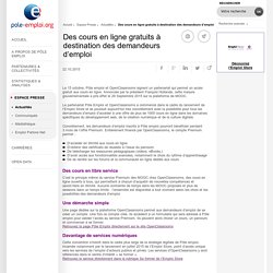 Des cours en ligne gratuits à destination des demandeurs d’emploi