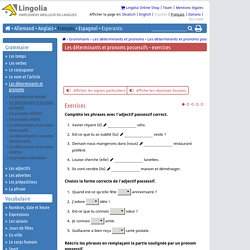 Les déterminants et pronoms possessifs – exercices